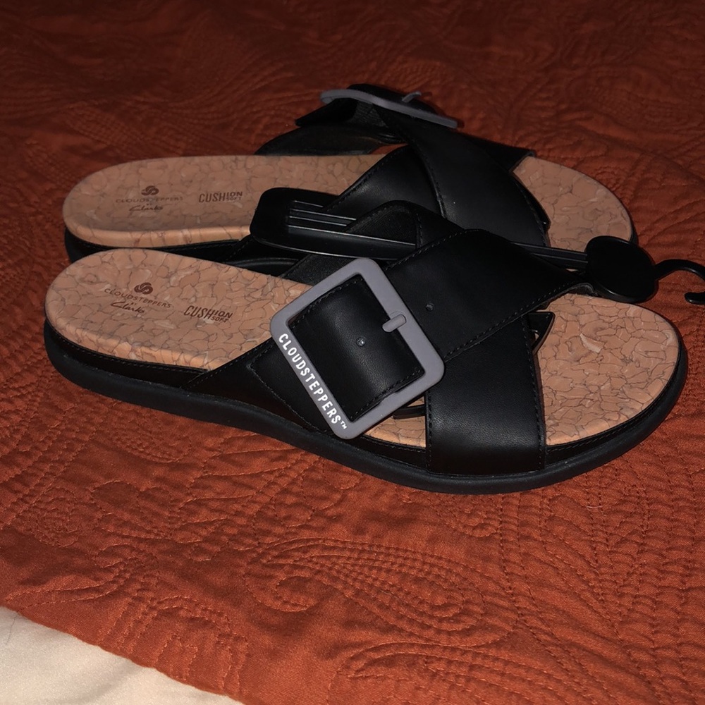 Clarks Women's Black Cloudstepper Slide Sandals W… - image 3